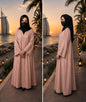 Luxury Blush Pink Embroidered Closed Abaya